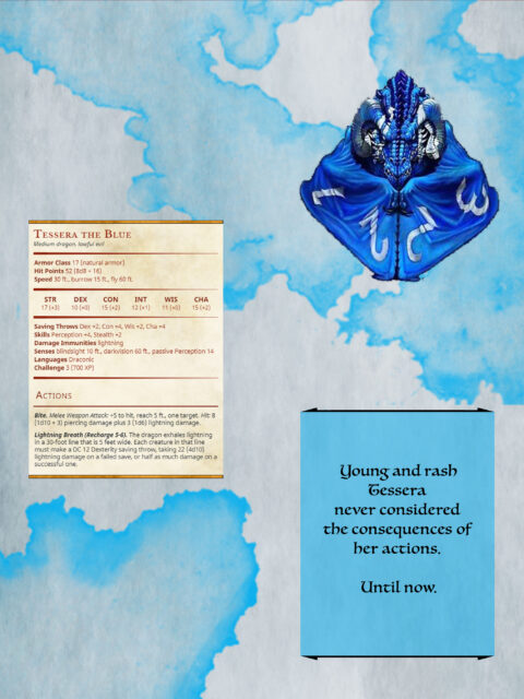 Blue dragon tetrahedral display model