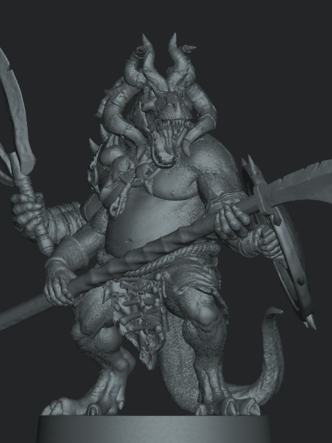 Umugatu lizard man god resin miniature