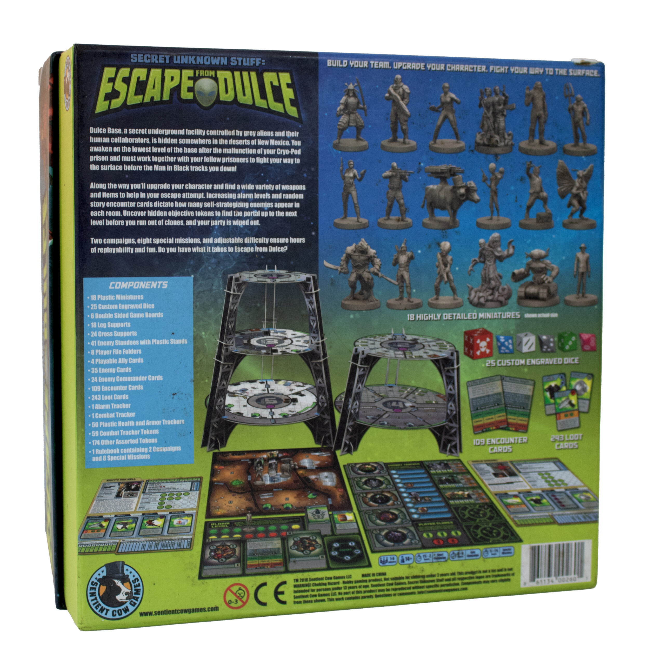 Escape from Dulce miniatures and components