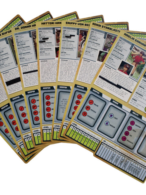 Escape from Dulce character folders, RPG character file set, game character record sheets