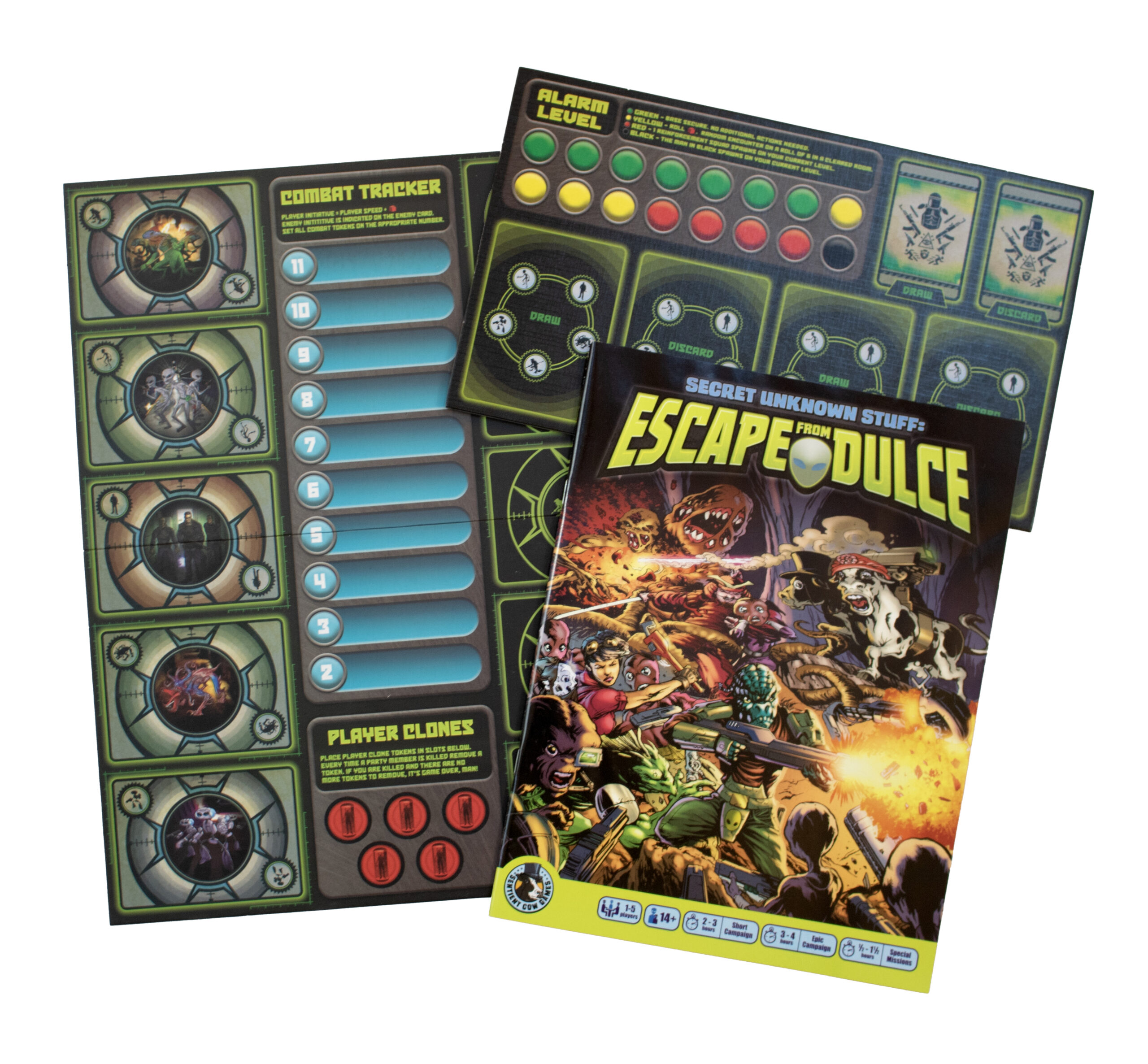 Escape from Dulce miniatures and cards