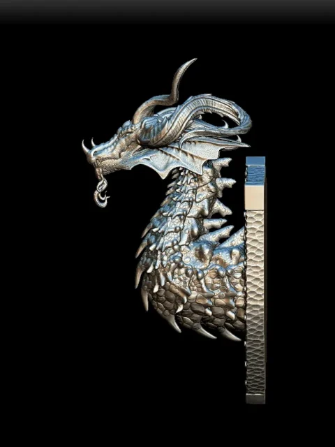 03 Garadin the Harvest Dragon Bust – Monstrous Menagerie Turntable View showing layered scales and shield-style backing