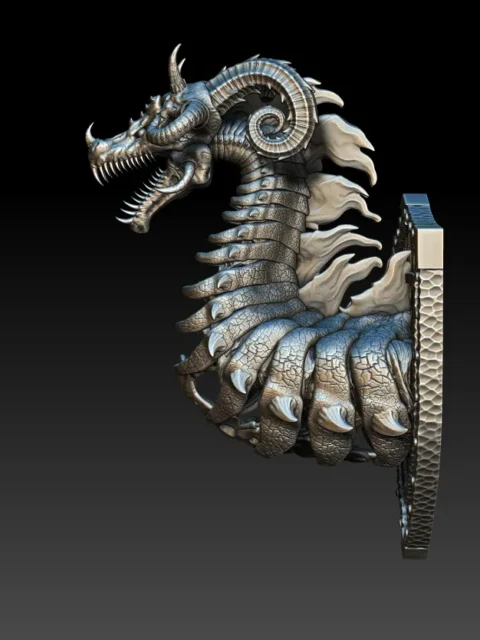 Left Profile emphasizing layered scales, skeletal frame, and jawline structure