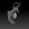 06 Smalltooth Dragon Trophy Bust – Monstrous Menagerie Front View with looping horn arc and narrow snout
