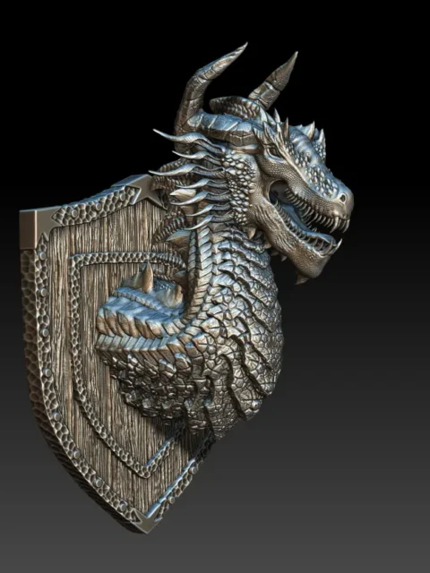 Alternative view of 10 Rhageos Fire Elemental Dragon Trophy Bust – Monstrous Menagerie