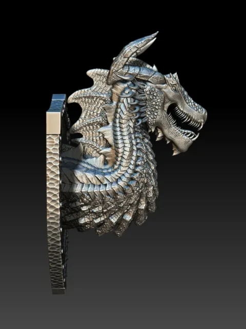 Right Profile highlighting serrated teeth, angular horn structure, and dense scale armor