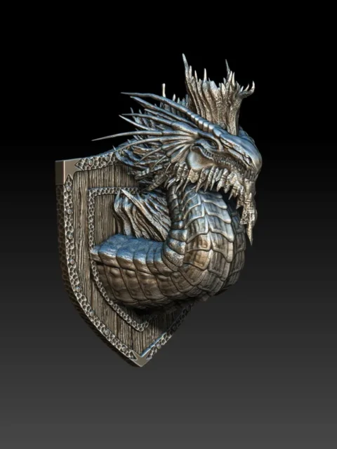 Alternative view of 15 Galzara The Silver Dragon Trophy Bust – Monstrous Menagerie