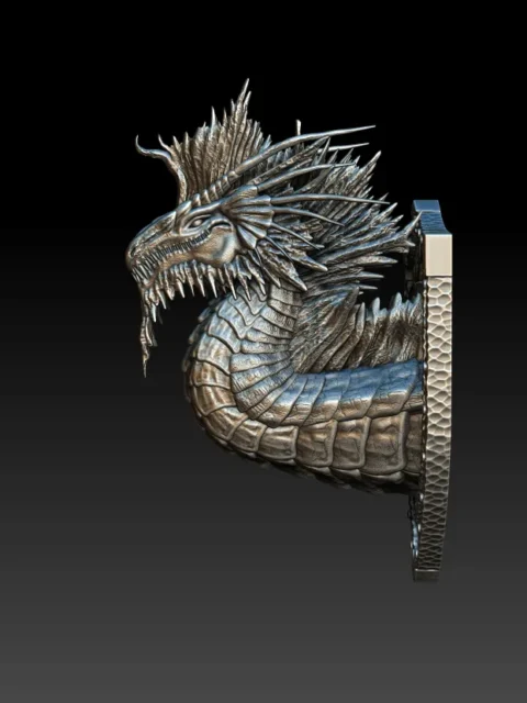 Left Profile emphasizing spine density, plated throat structure, and sculpted shield mount