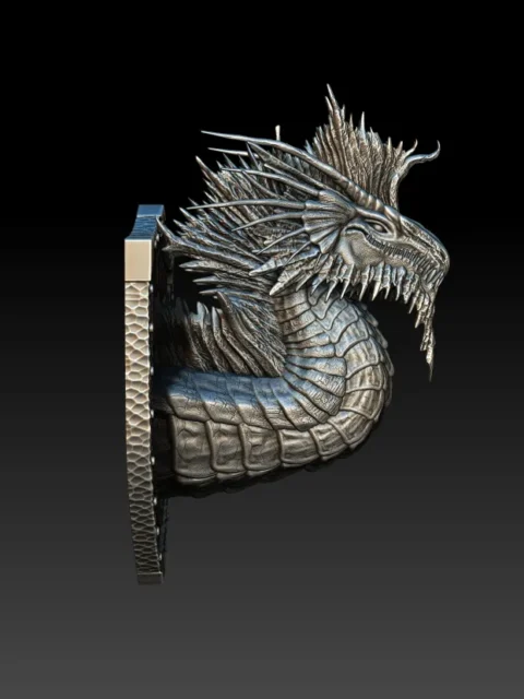 Right Profile highlighting layered frill ridges, narrow skull, and curved neck arc