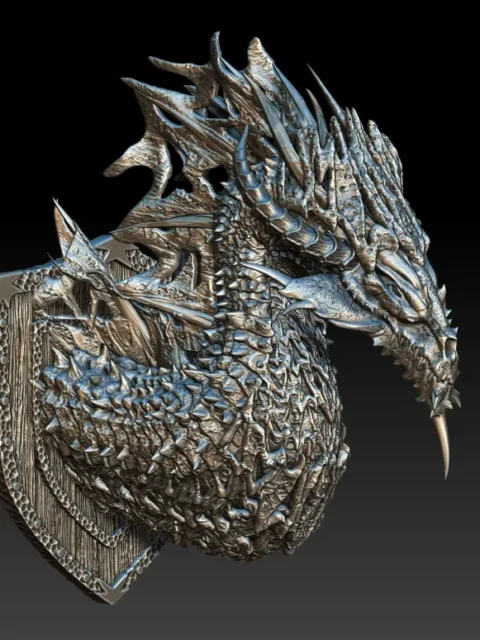 Alternative view of 18 Mirsoth The Black Dragon God of Chaos Trophy Bust – Monstrous Menagerie