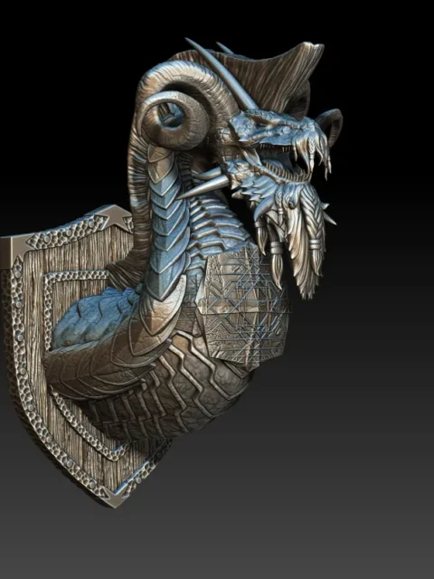 20 Mireleth The Redeemer Mithril Dragon God Trophy Bust – Monstrous Menagerie