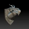 21 Naruth Lord Of The Brown Dragon Trophy Bust – Monstrous Menagerie Front View with spiraled horn and rugged scale detail