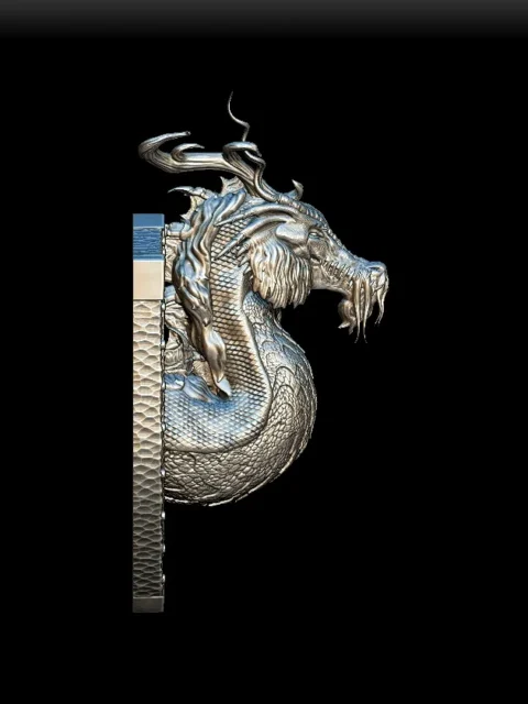 Right Profile showing elongated snout, layered scale fields, and integrated trophy mount