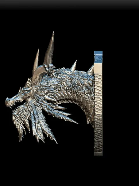 Left Profile capturing crown spike symmetry, horn structure, and sculpted mount
