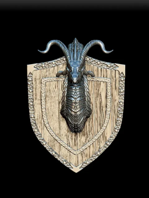 35 Umbrastryke The Shadow Dragon Trophy Bust – Monstrous Menagerie Angled View highlighting ribbed scale layering