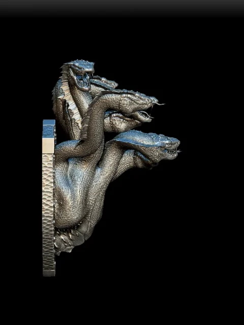 Right Profile capturing overlapping neck structure and shield-style backing