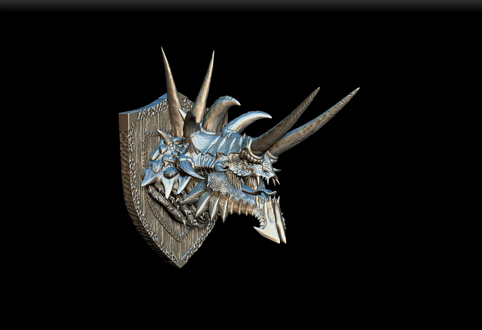 39 Tarrasque Trophy Bust – Monstrous Menagerie Front View with towering forward-thrust horns