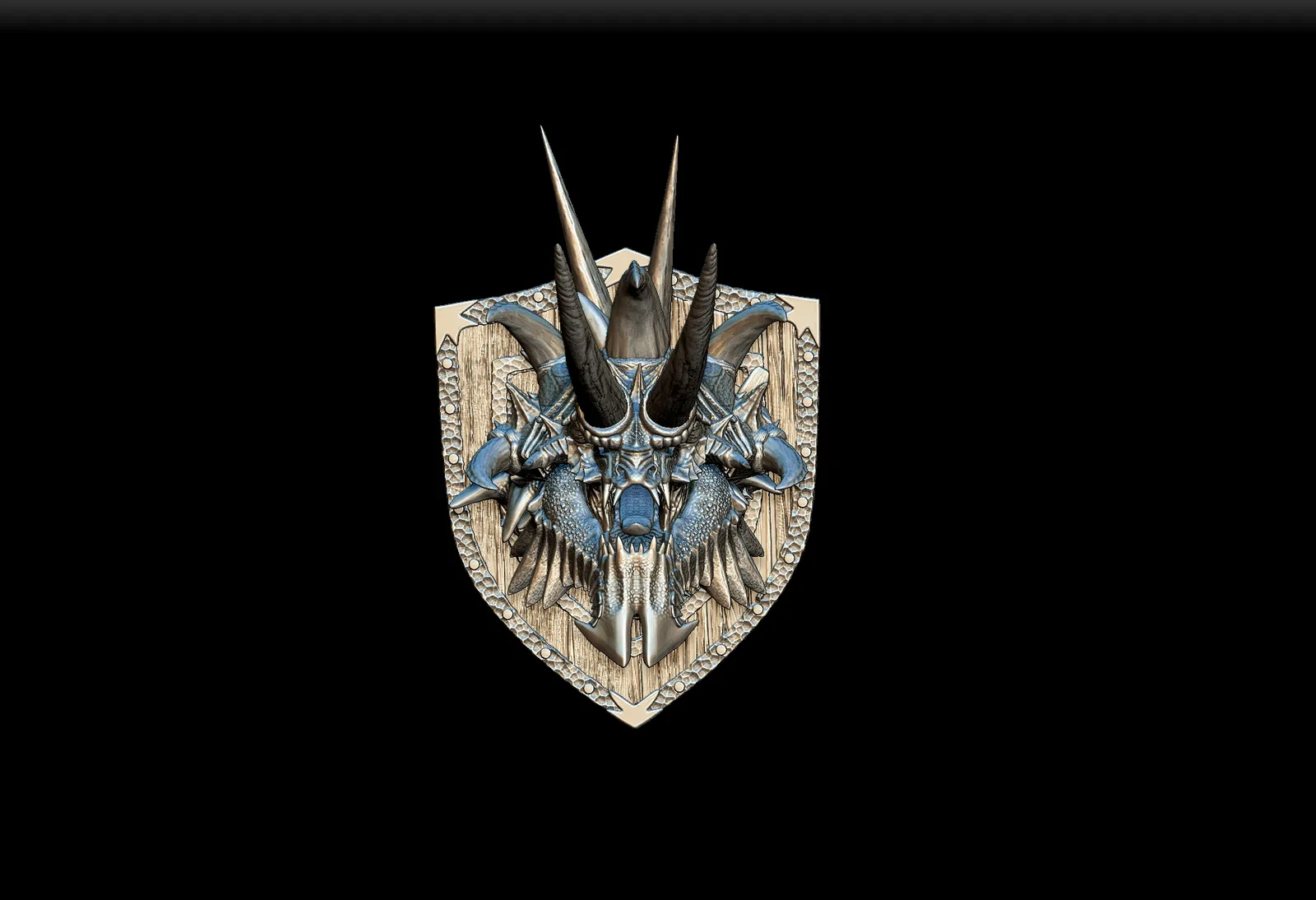 39 Tarrasque Trophy Bust – Monstrous Menagerie Angled View highlighting layered armor plates and serrated jaw