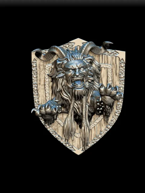 40 Manticore Trophy Bust – Monstrous Menagerie Angled View highlighting layered mane and extended claws