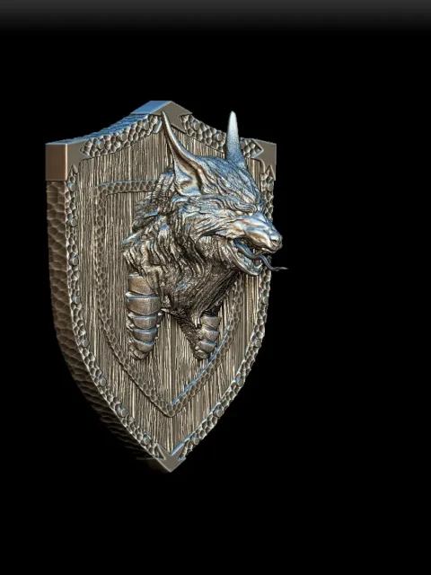 41 Alphyn Trophy Bust – Monstrous Menagerie Side View with upright ear-horn silhouette