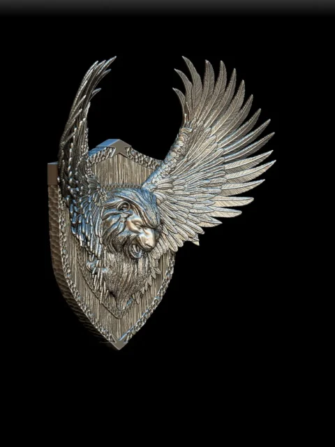 43 Shedu Trophy Bust – Monstrous Menagerie Front View with expansive symmetrical wings