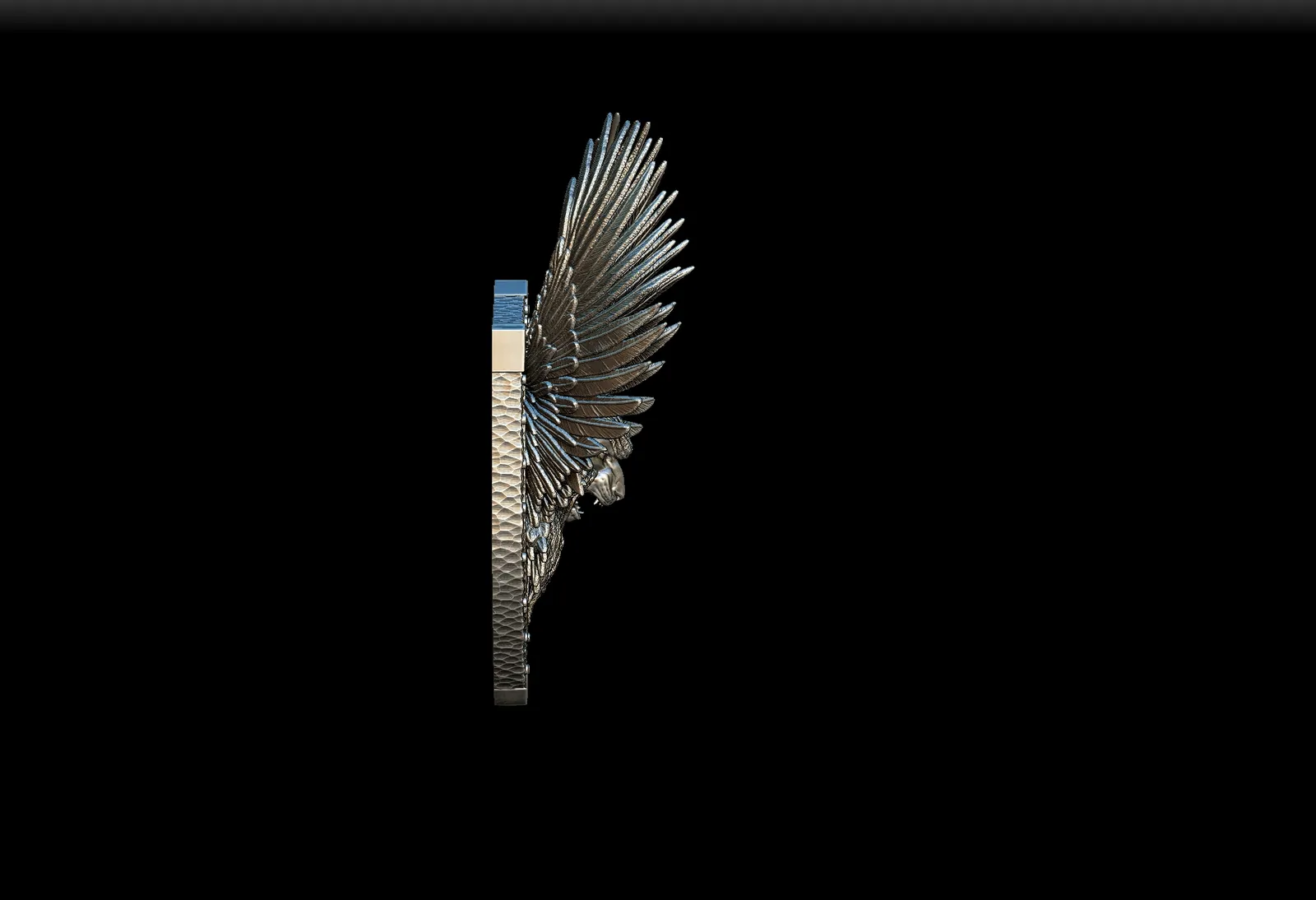 Right Profile showing wing curvature and shield-style backing