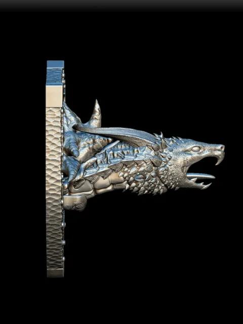 Right Profile showing armored neck plates and shield-style backing