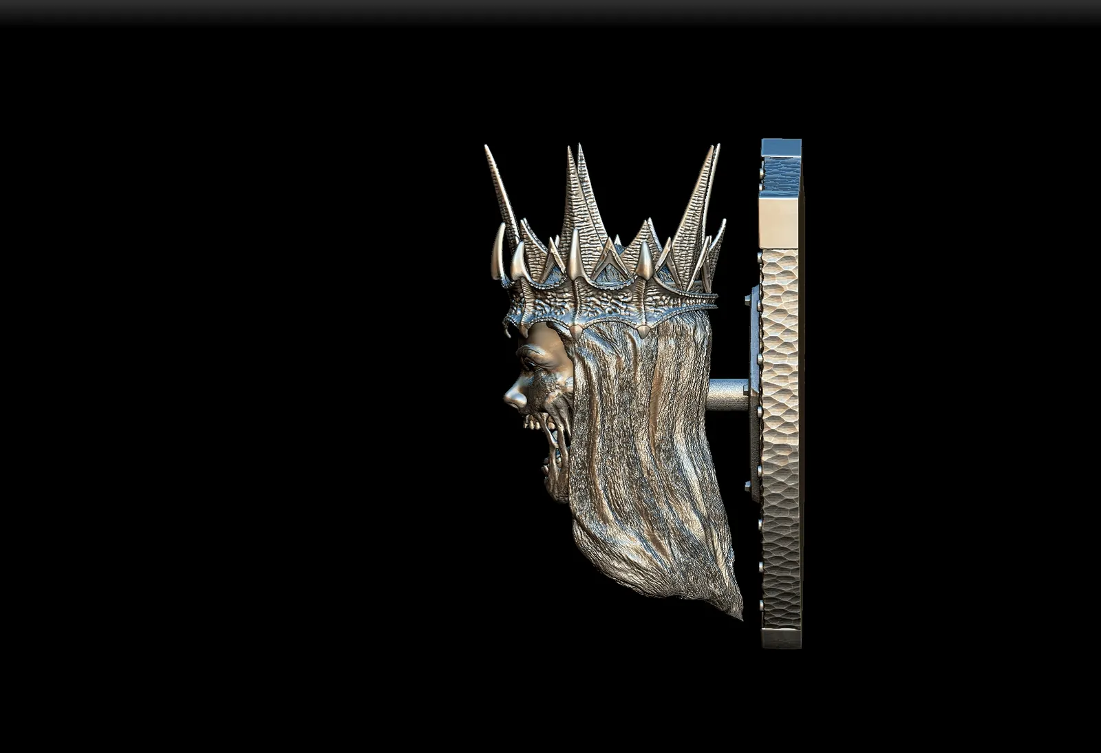 Left Profile emphasizing hollow eye sockets and sculpted cheek detail