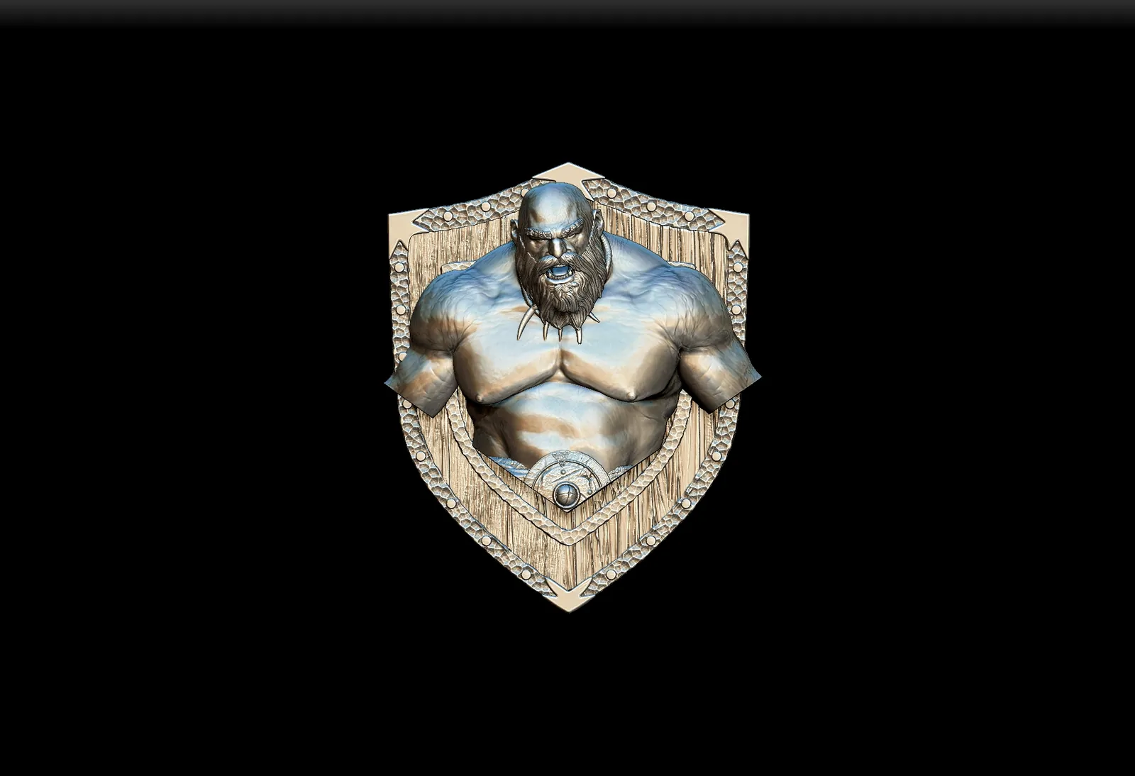 48 Hill Giant Trophy Bust – Monstrous Menagerie Angled View highlighting muscular shoulders