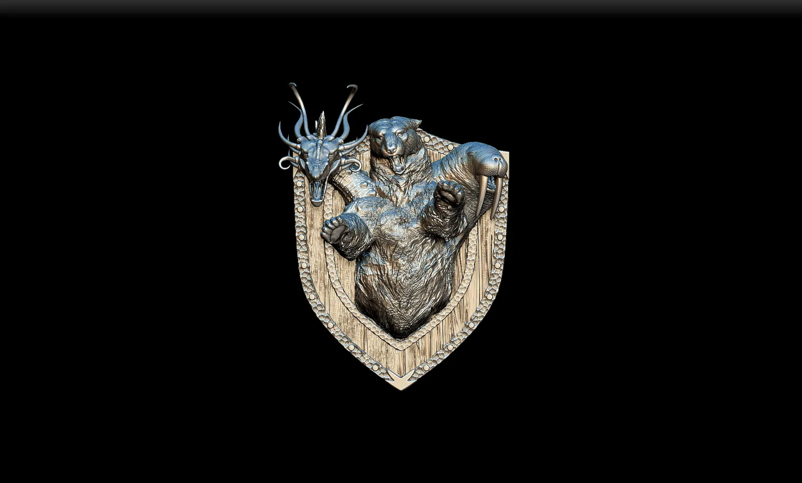 50 Arctic Chimera Trophy Bust – Monstrous Menagerie Angled View highlighting extended paws