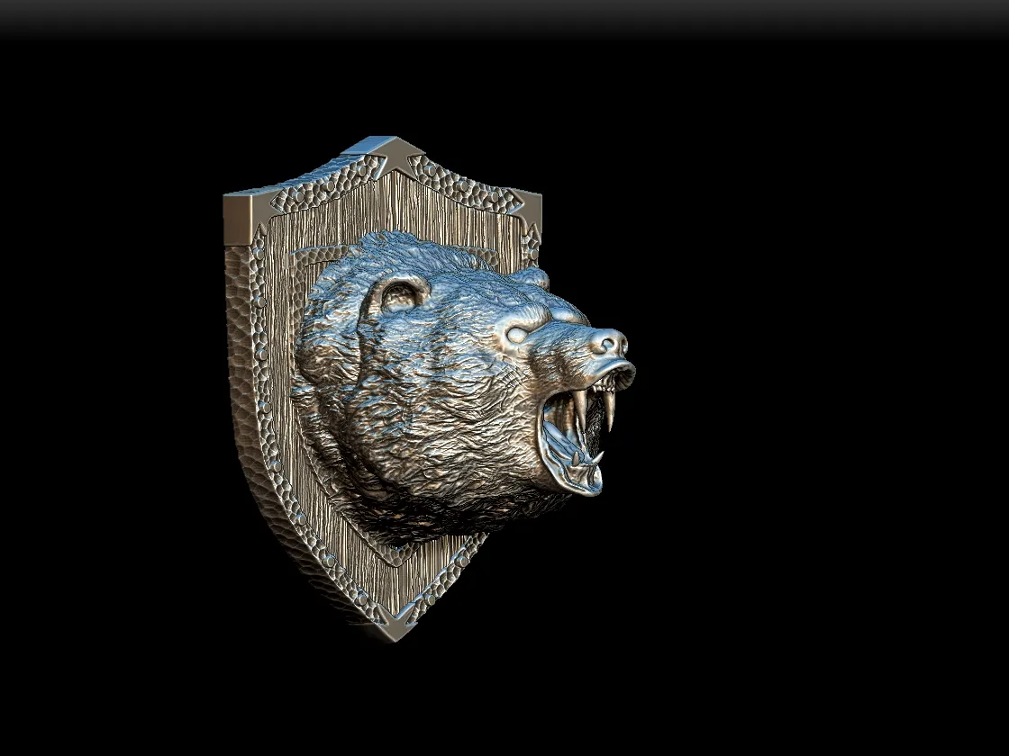 52 Dire Bear Trophy Bust – Monstrous Menagerie Front View with open roaring maw