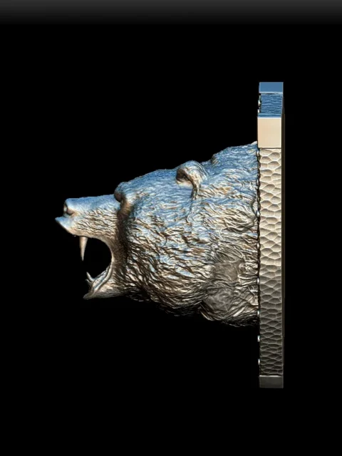 Left Profile emphasizing dense neck fur and powerful head shape