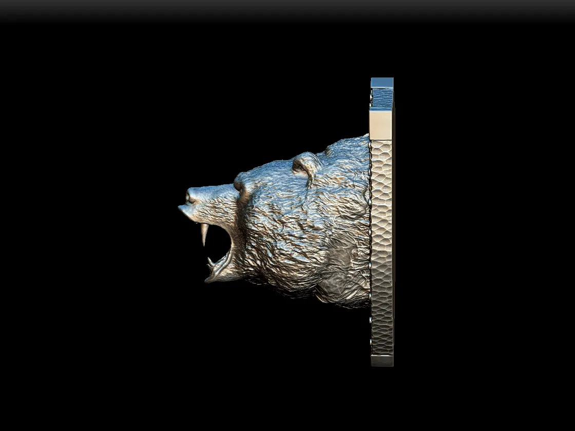 Left Profile emphasizing dense neck fur and powerful head shape