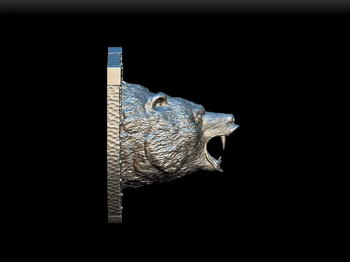 Right Profile showing fang detail and sculpted jaw structure