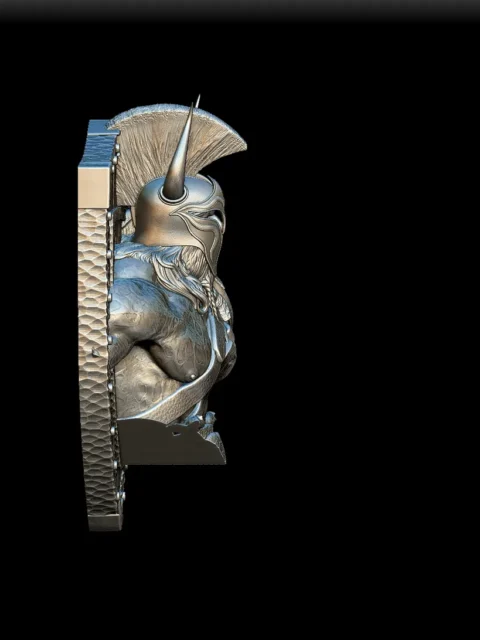 Right Profile showing horn curvature and chest strap detail