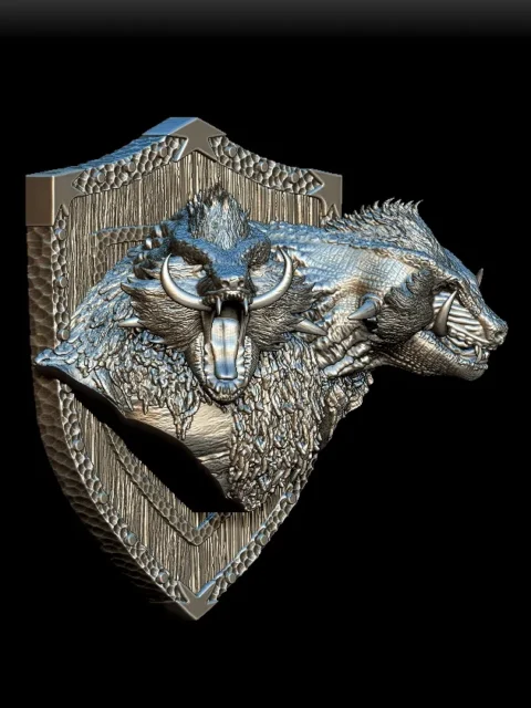 57 Demogorgon Trophy Bust – Monstrous Menagerie Front View with twin snarling heads