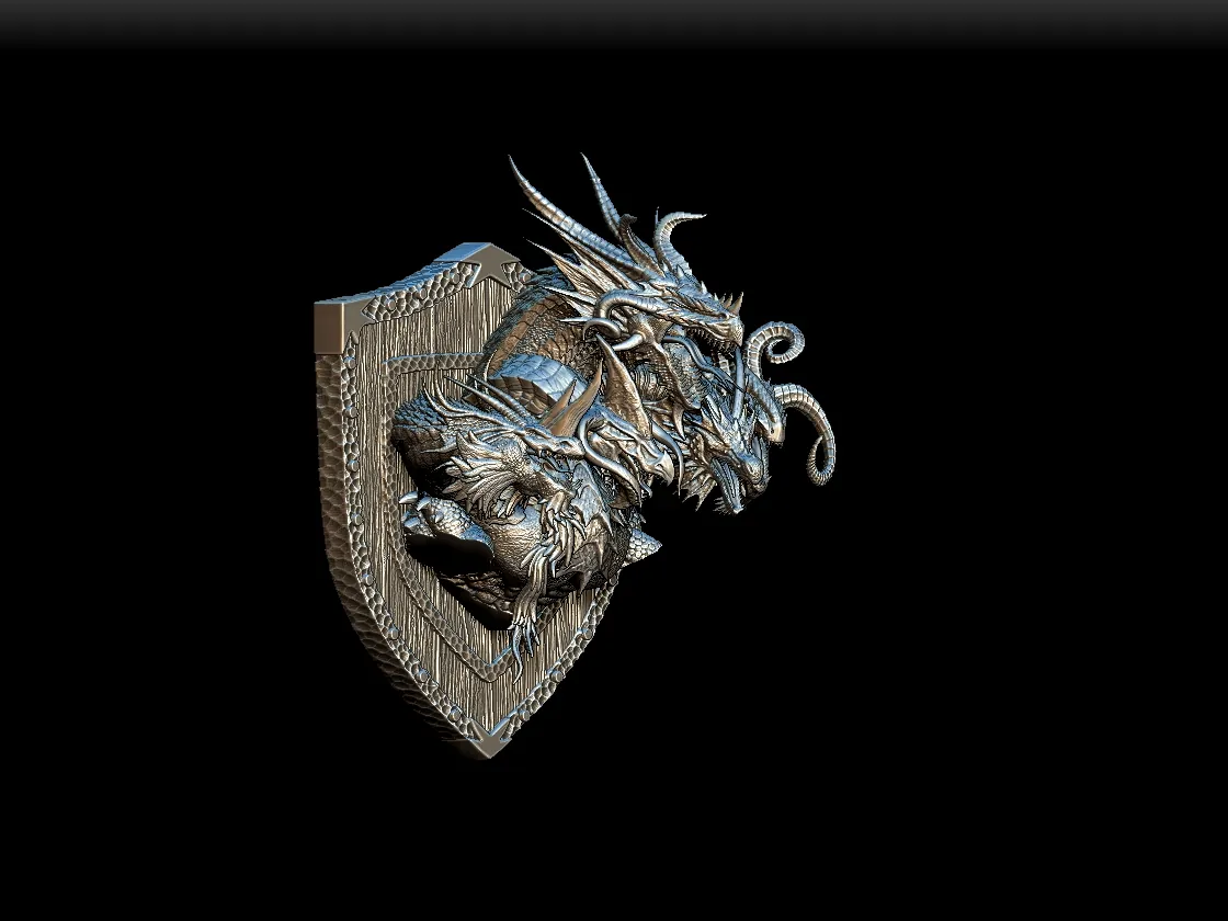 62 Tiamat Trophy Bust – Monstrous Menagerie Front View showing five dragon heads