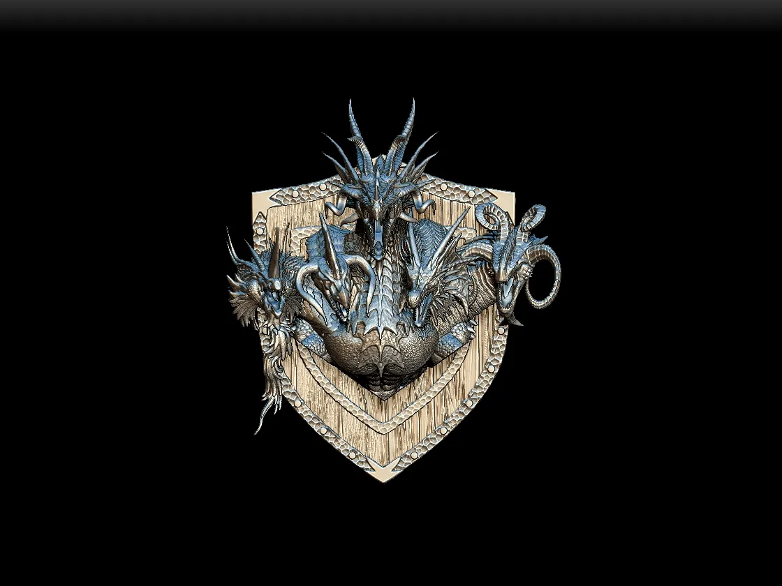 62 Tiamat Trophy Bust – Monstrous Menagerie Angled View highlighting horn variation