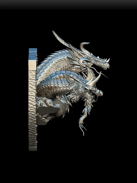 Right Profile emphasizing outer dragon head and layered scales