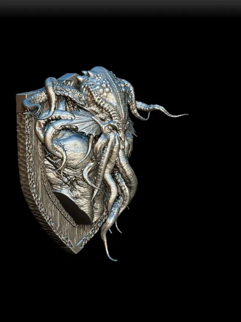 63 Cthulhu Trophy Bust – Monstrous Menagerie Front View with cascading tentacles