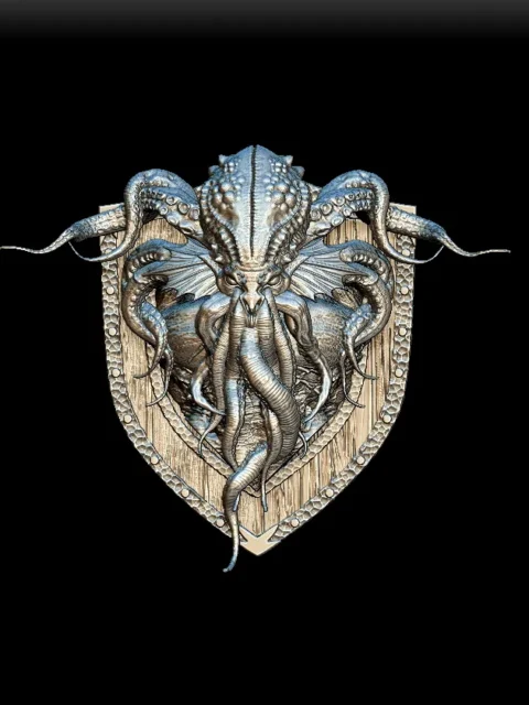 63 Cthulhu Trophy Bust – Monstrous Menagerie Angled View highlighting cranial ridges