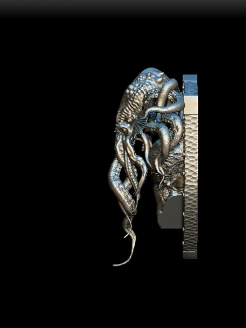 Left Profile emphasizing surface nodules and flowing tentacles