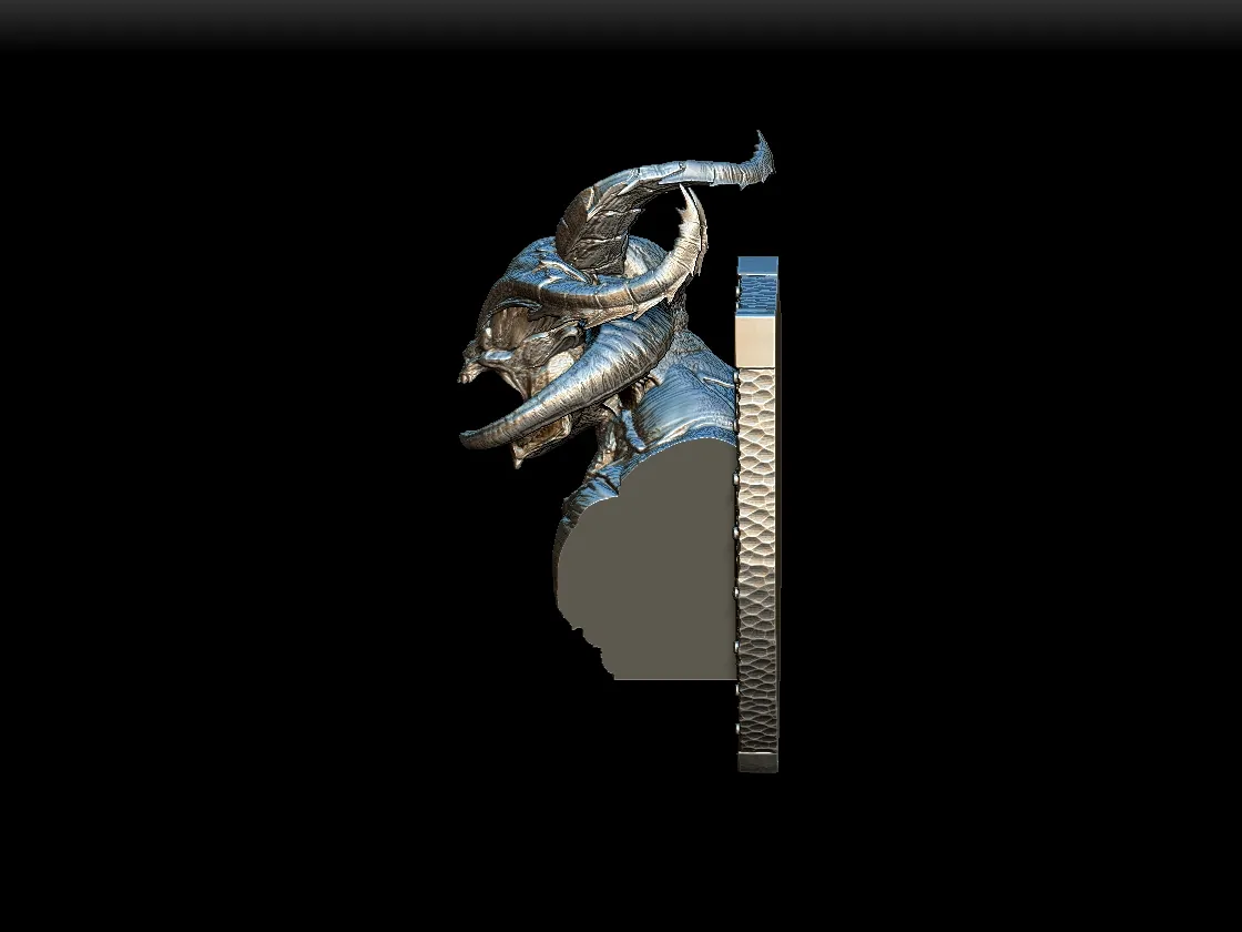 Left Profile emphasizing horn structure and facial detail