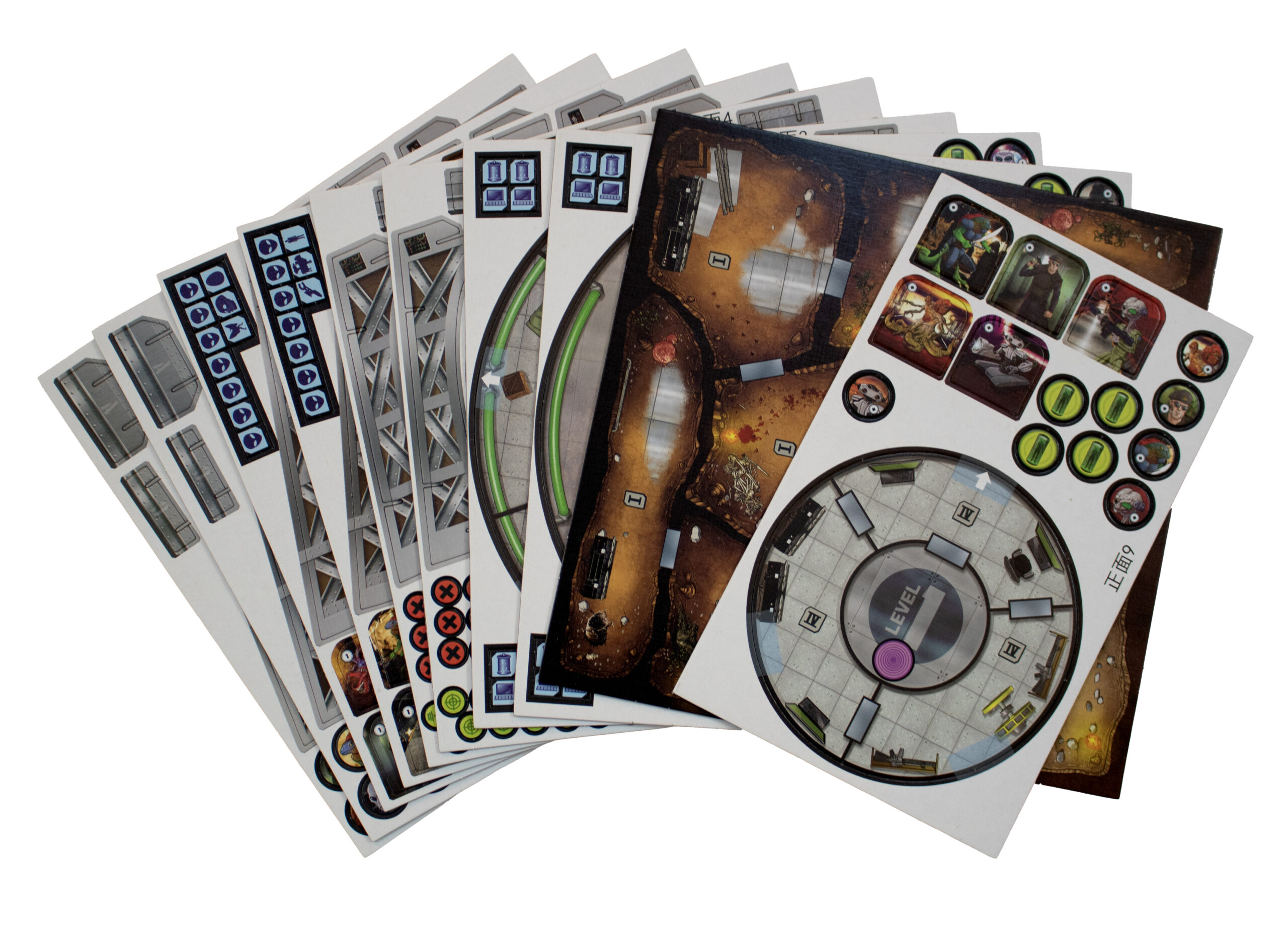 Complete tabletop game contents spread