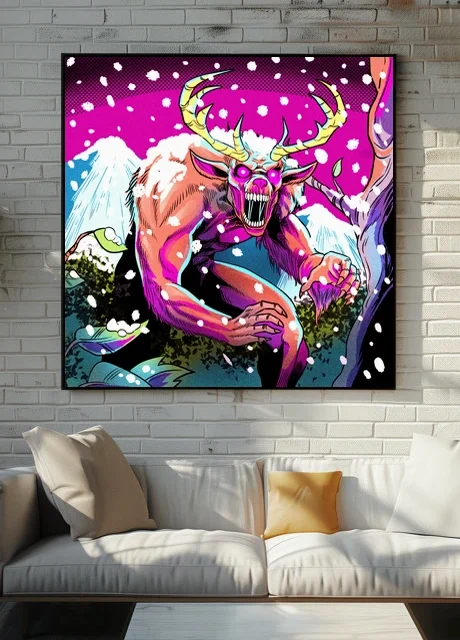 Abominable Dear Man Art Fantasy Canvas Print from Ward TCG