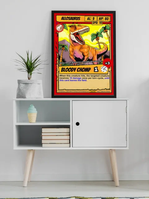 Yellow ability banner reading BLOODY CHOMP with die icon and red plus-three badge.