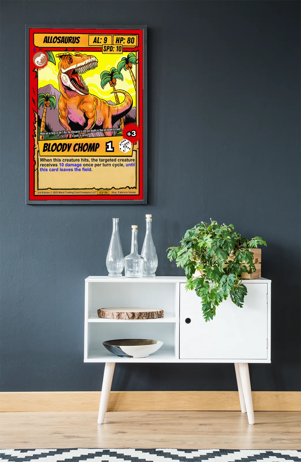 Circular dinosaur silhouette icon in upper left corner marked G-I.