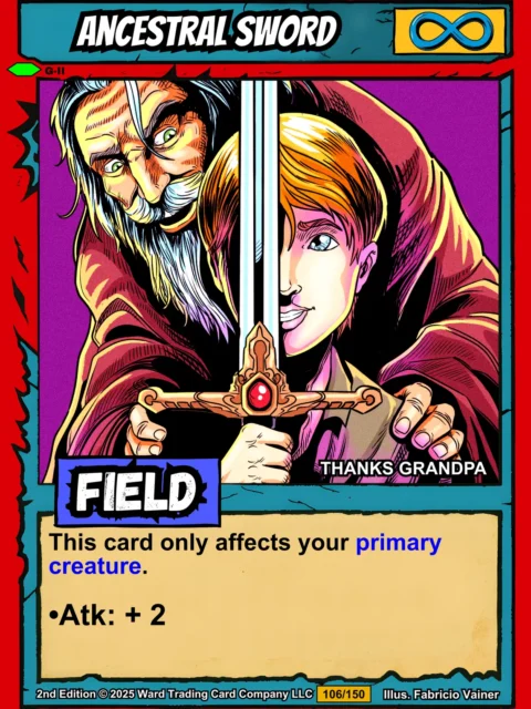 Alternative view of Ancestral Sword Fantasy Canvas Artwork from Ward TCG