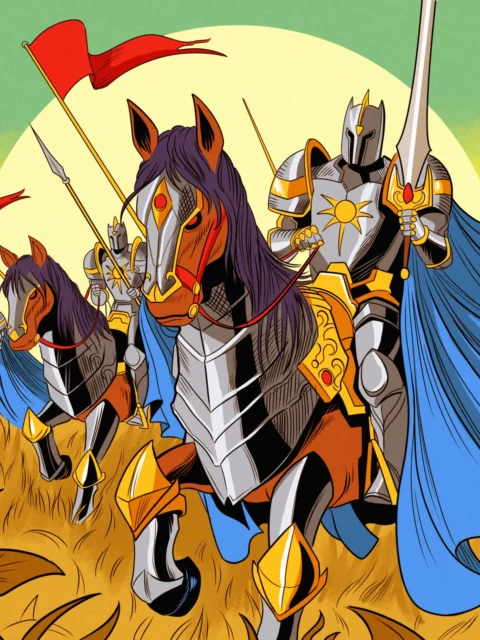 Alternative view of Armored Assault Art Fantasy Canvas Print from Ward TCG