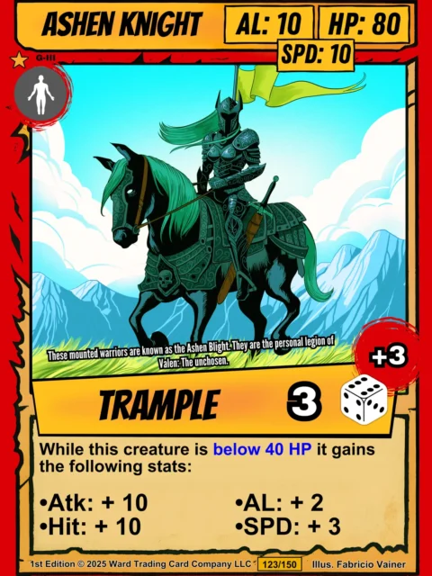 Alternative view of Ashen Knight Fantasy Art Print from Ward TCG